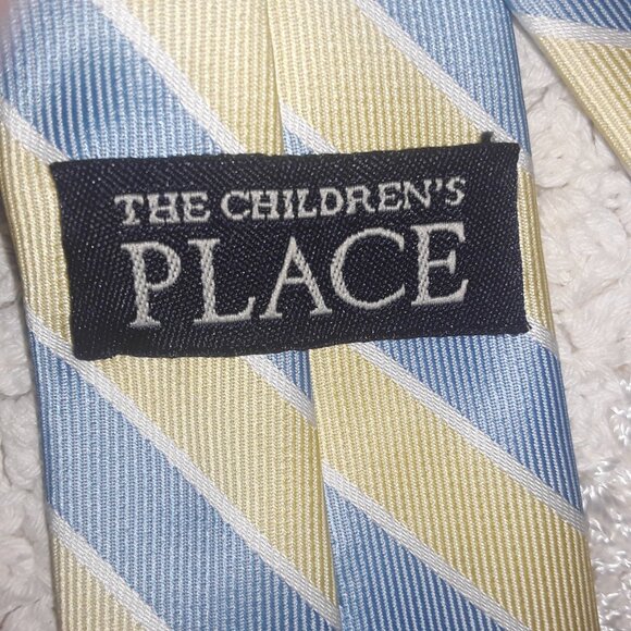 The Children's Place boys yellowy blue tie 13" long, pre tied with adjustable - Picture 5 of 5